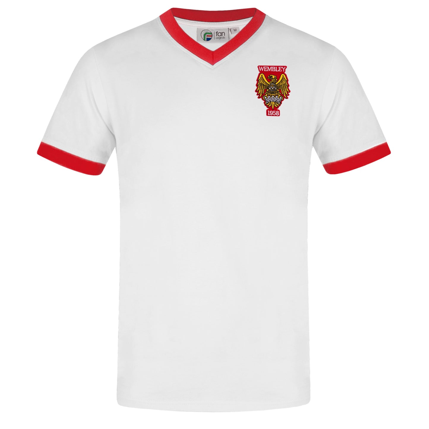 White V-Neck Wembley 58 Crest