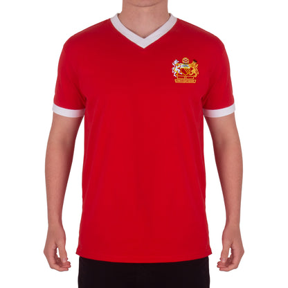 Red V-Neck Manchester Crest